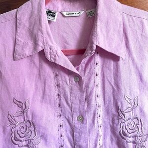 Irish Linen Shirt with Embroidery